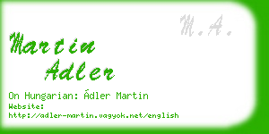 martin adler business card