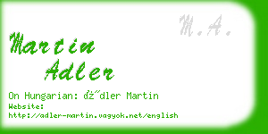 martin adler business card